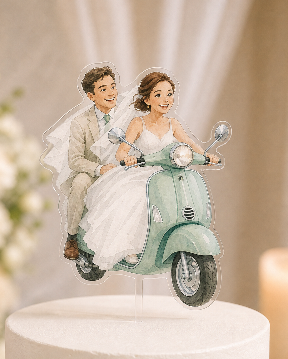 Topo Bolo Casamento Vespa - immagine 5