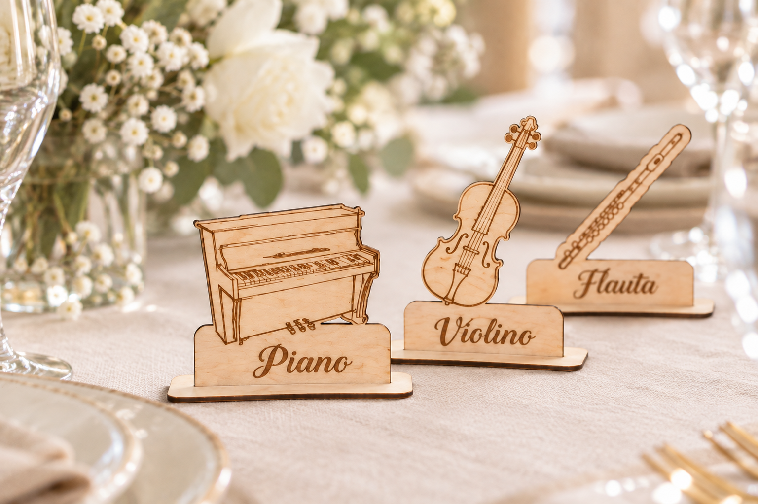 Marcador Mesa Casamento Instrumentos 3