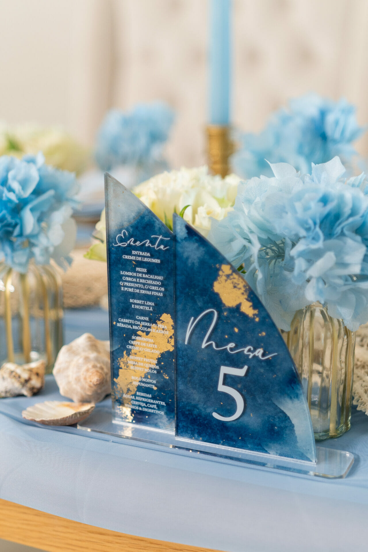 Marcador Mesa e Menu Casamento