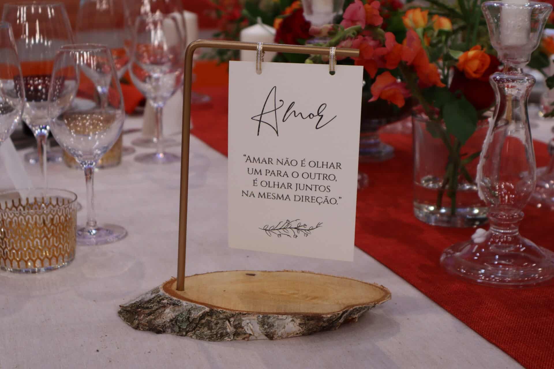 Marcador Mesa Casamento Tronco