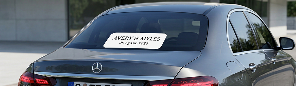 Vinil Matrícula Carro Noivos