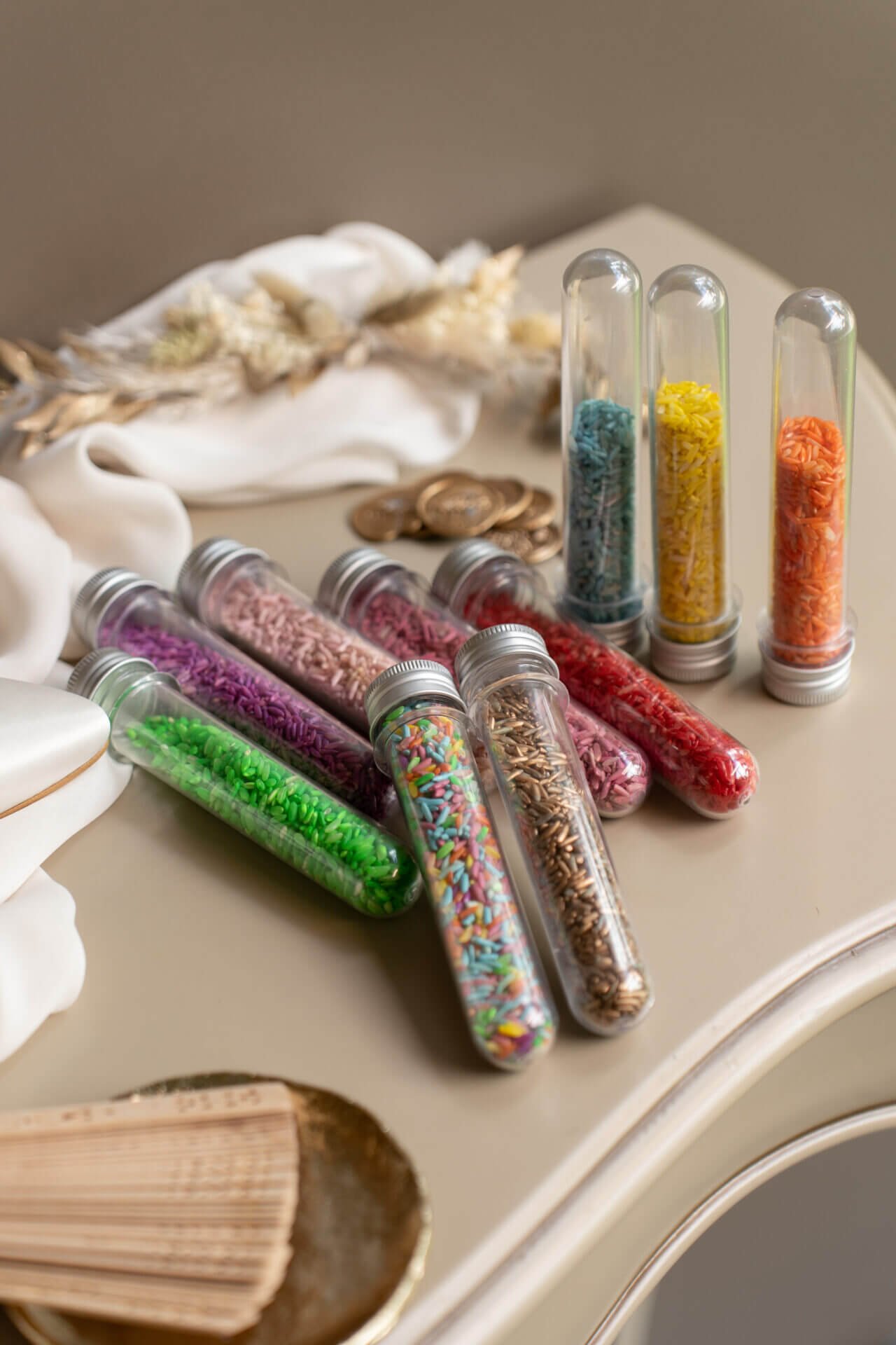 Colorful Rice for a Wedding Party