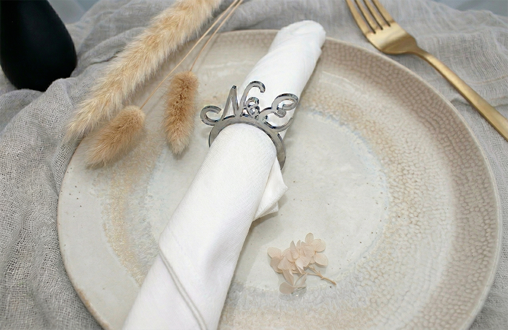 Argolas Guardanapos Personalizadas Iniciais