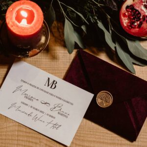 Convites Casamento Envelope Bordeaux