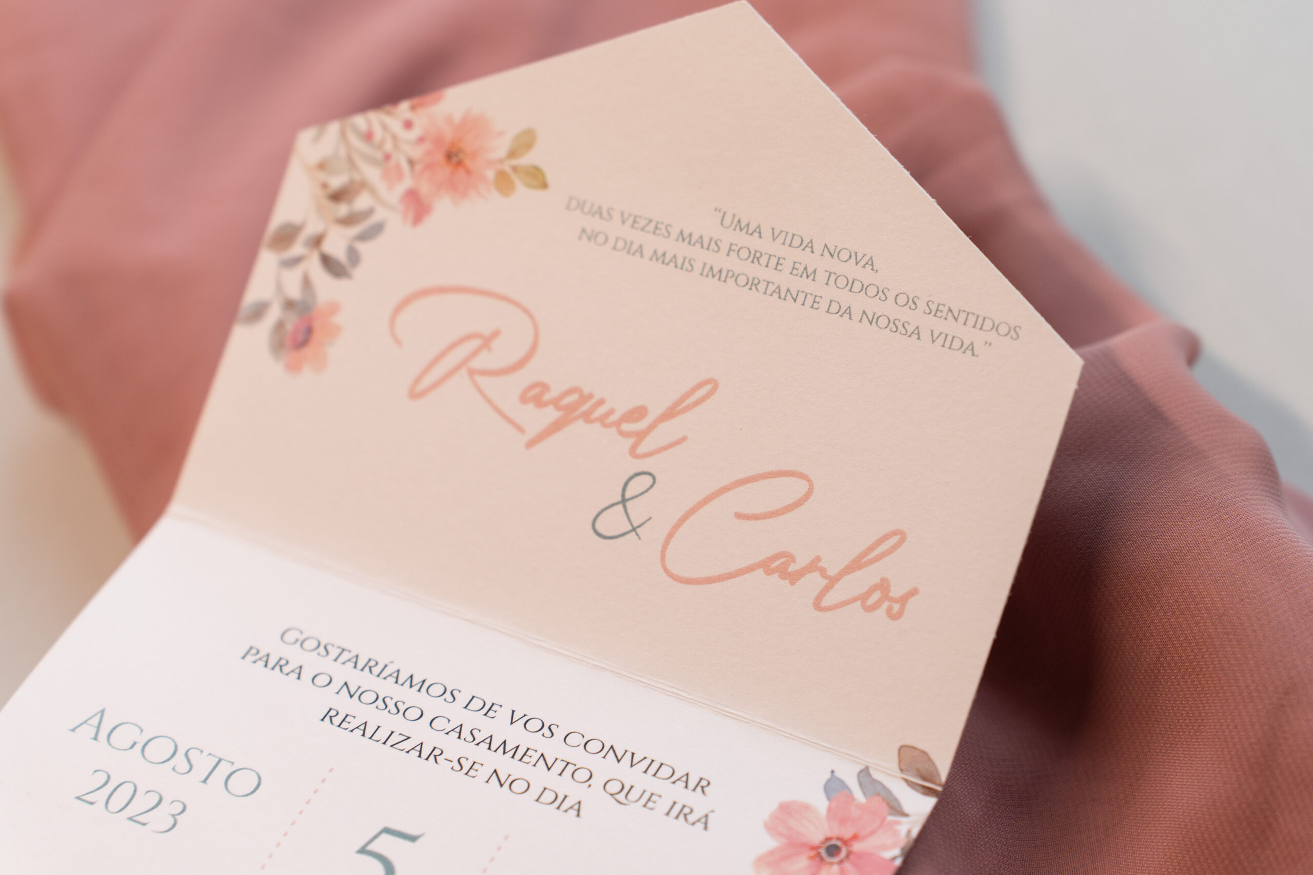 Convite Casamento Simples Floral 8