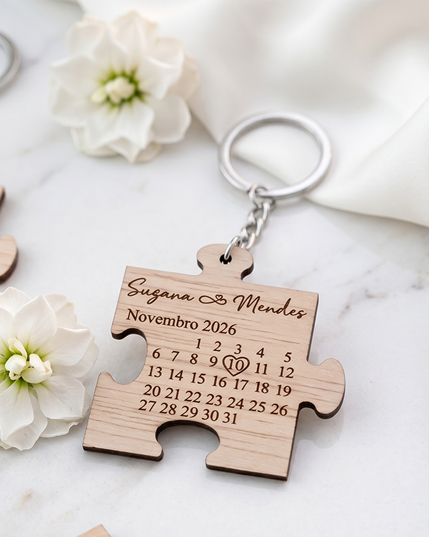 Lembrança Casamento Puzzle Madeira 2