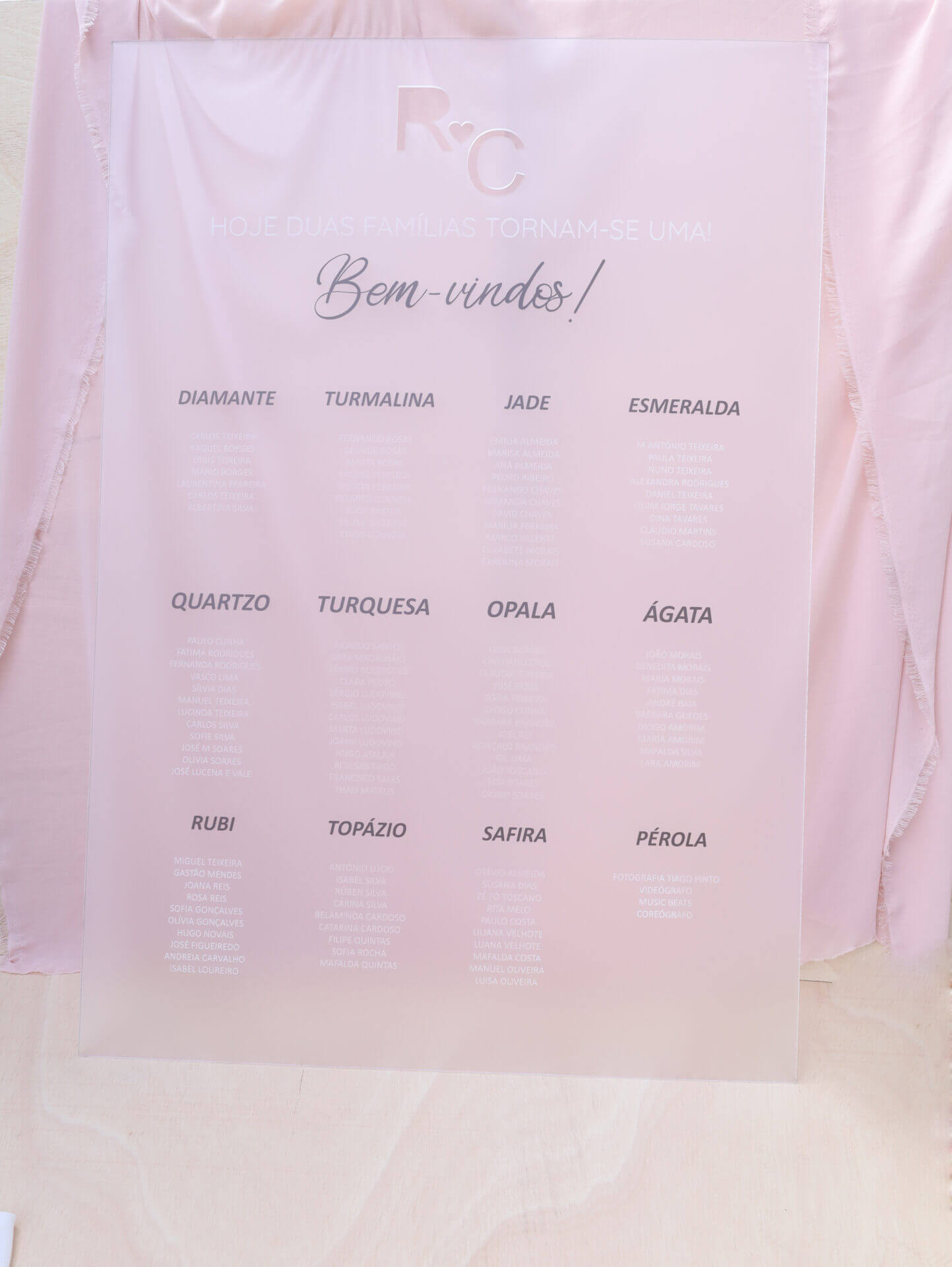 Placard Mesas Casamento Acrílico