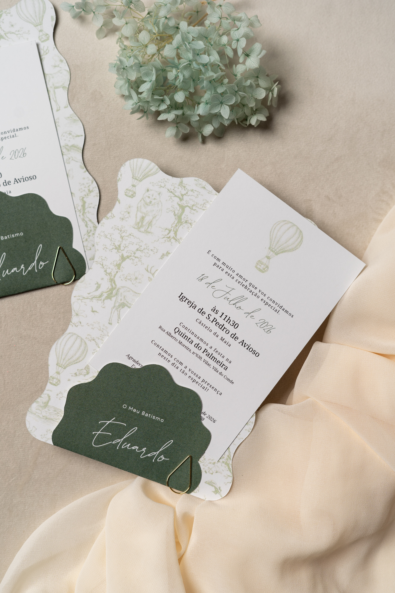 Convite Batismo Pomba Prata