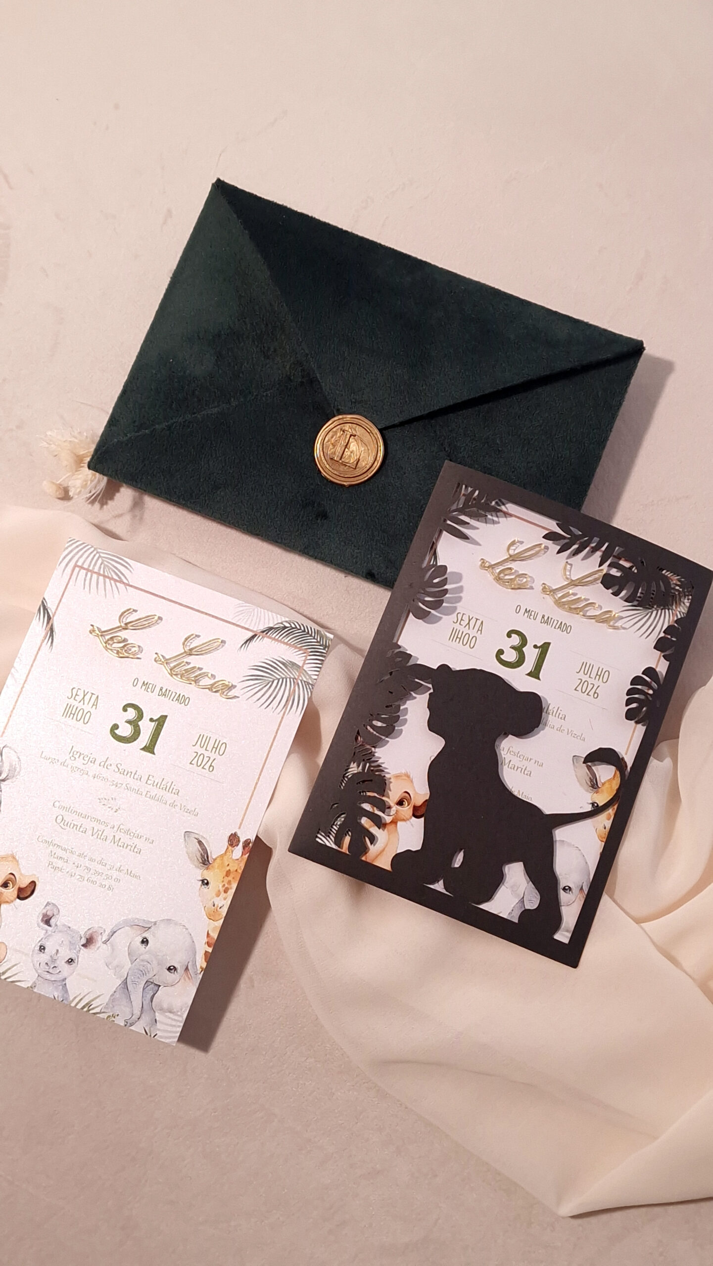 Convite Batismo Elefante Rosa