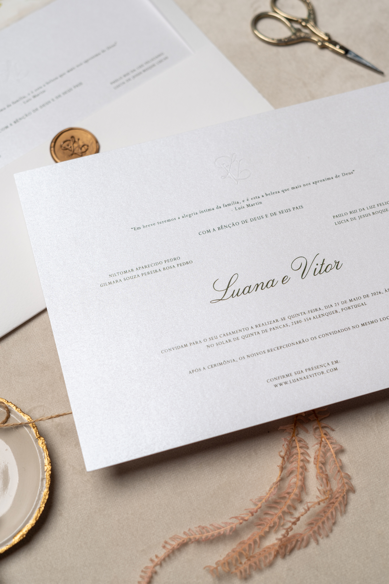 Convites Casamento Lacre Elegante 1