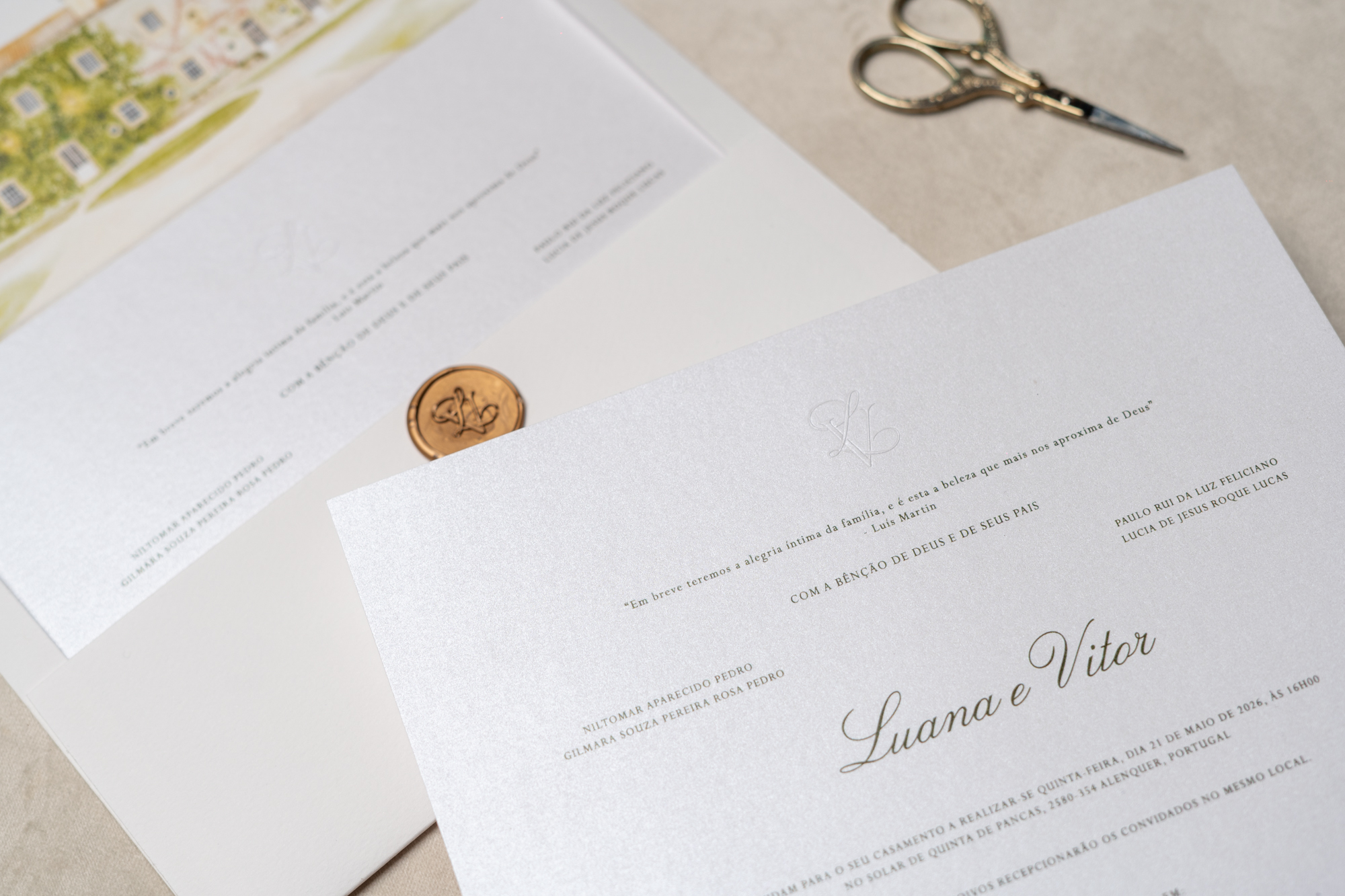 Convites Casamento Lacre Elegante 2