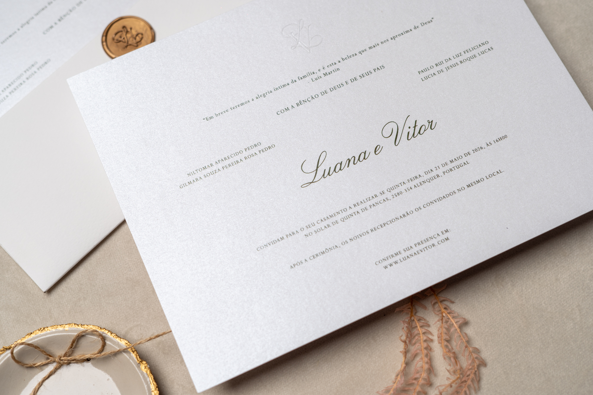 Convites Casamento Lacre Elegante 3