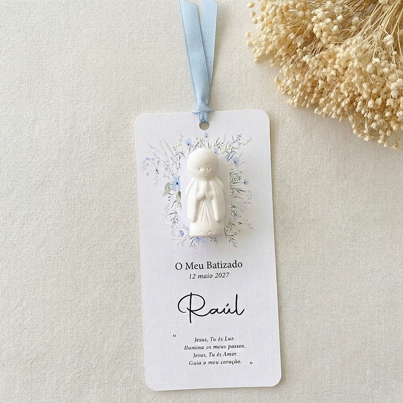 Lembrança Batizado Anjo-coração Cartão 1