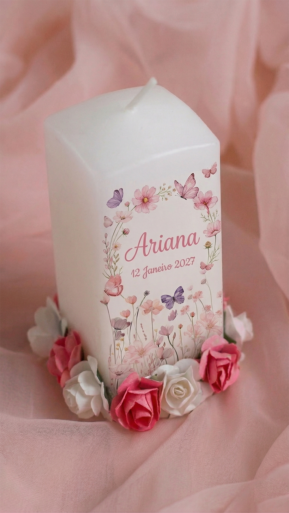 Lembrança Batizado Vela Flores 1