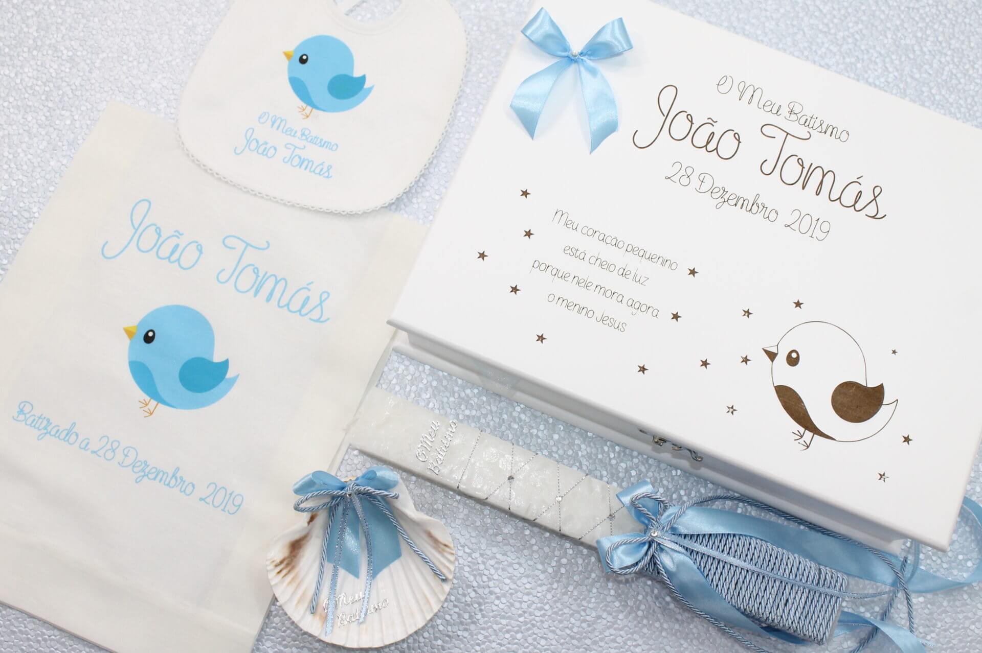 Conjunto Batizado Toalha Passarinho