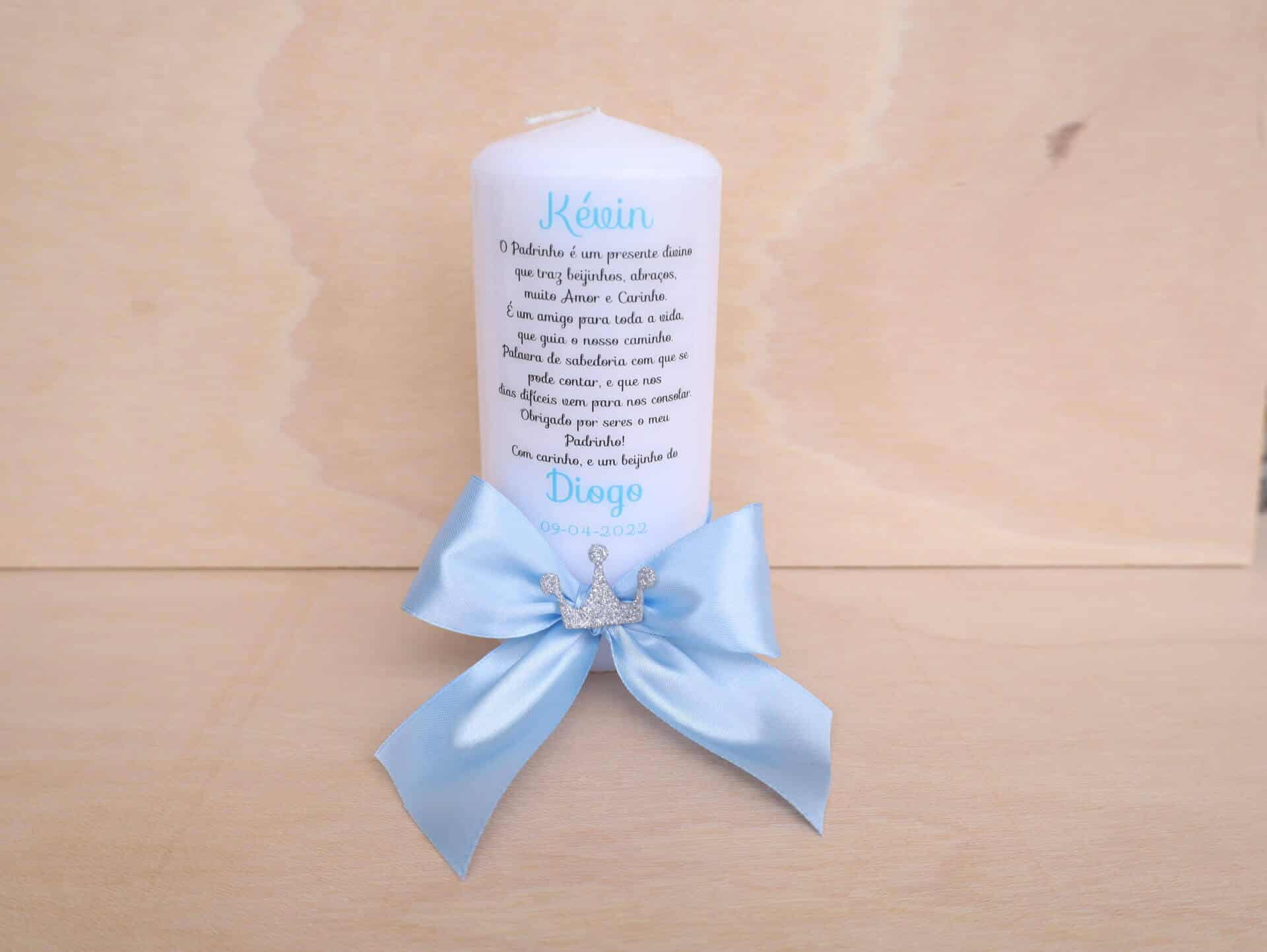 Vela Lembrança Padrinhos Batismo