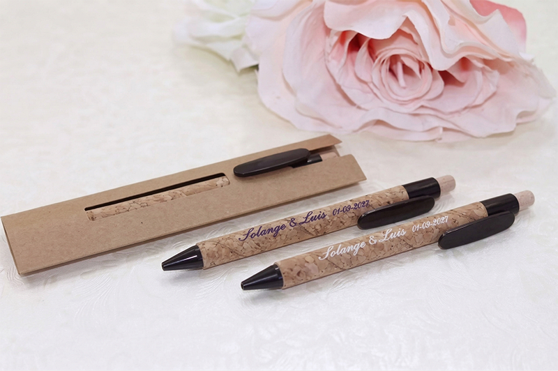 Lembrança Casamento Esferográfica Cortiça
