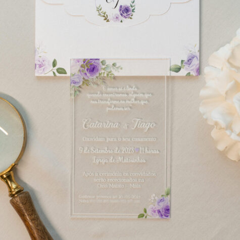 Imagem do produto Convite Casamento Acrílico Elegante