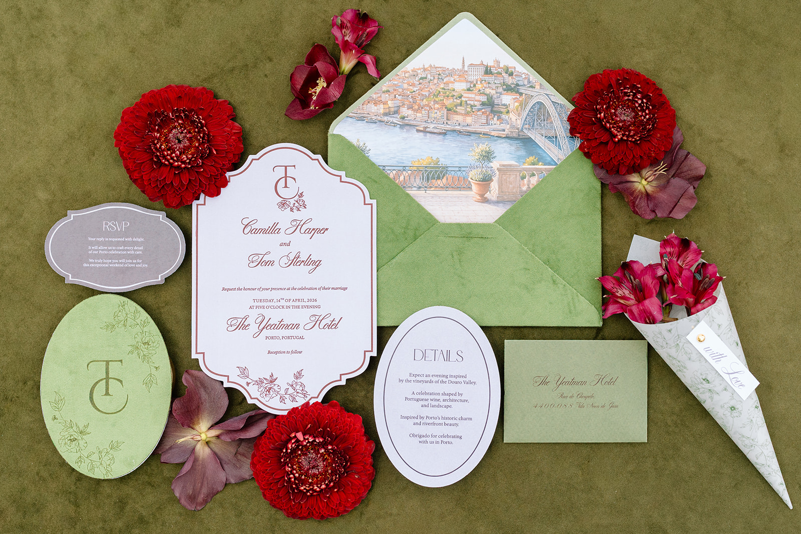 Simple Floral Wedding Invitations