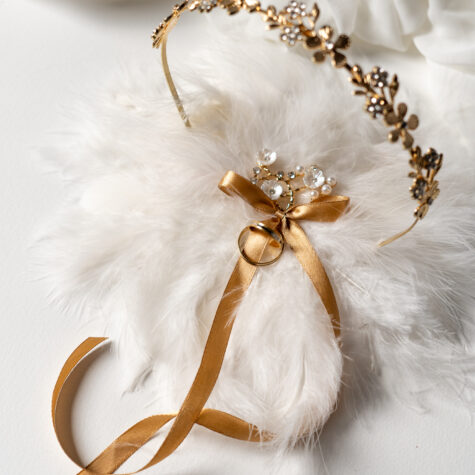 Imagem do produto Porta Alianças Cesta Plumas