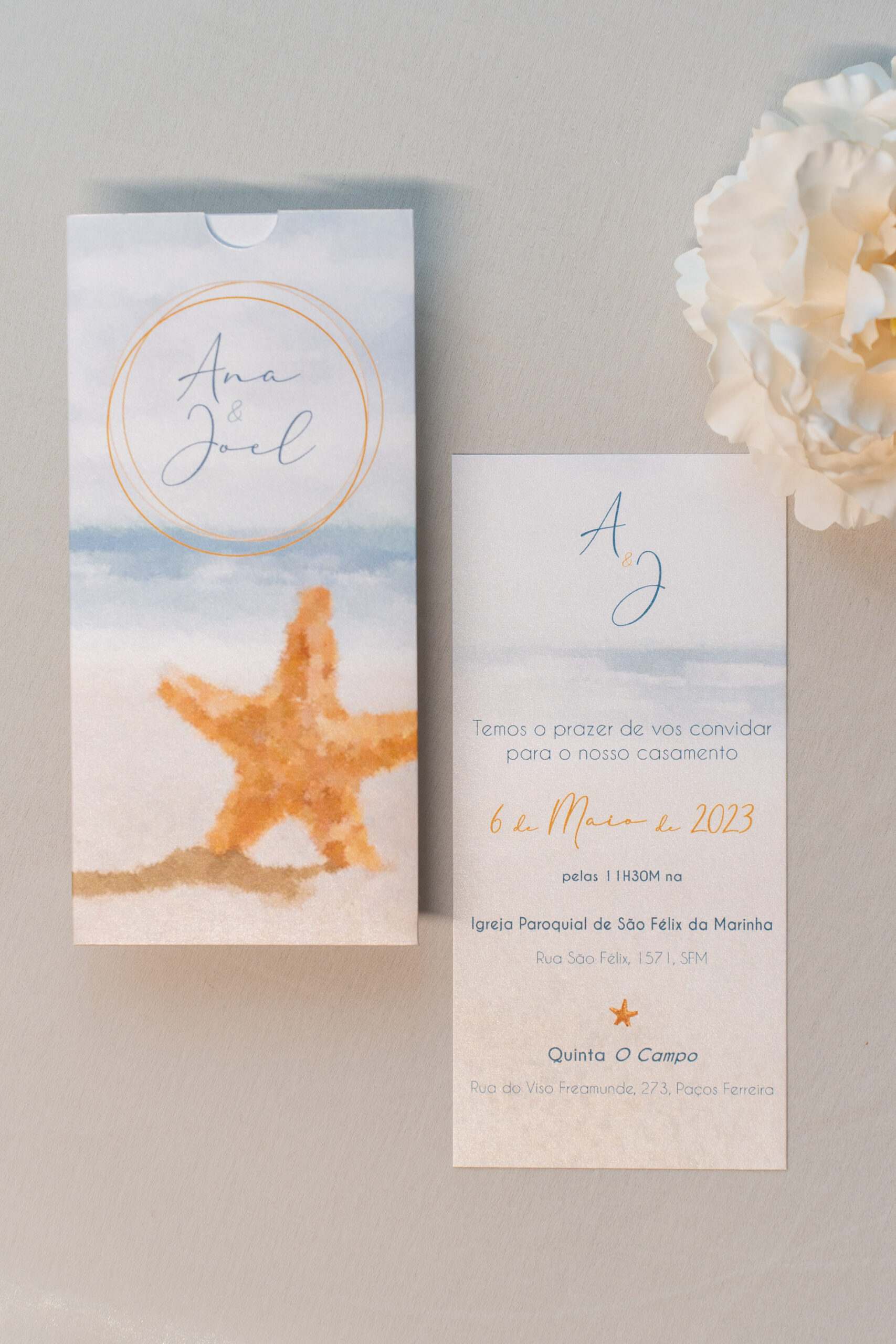 Convite Casamento Marinho Simples 4