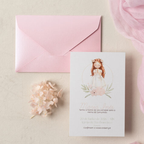 Imagem do produto Convite Comunhão Cálice Rosa