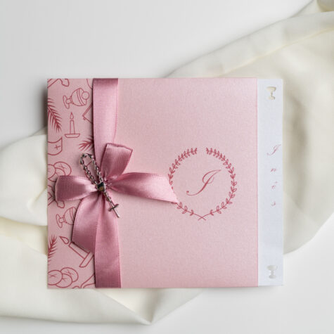 Imagem do produto Convite Comunhão Terço Rosa