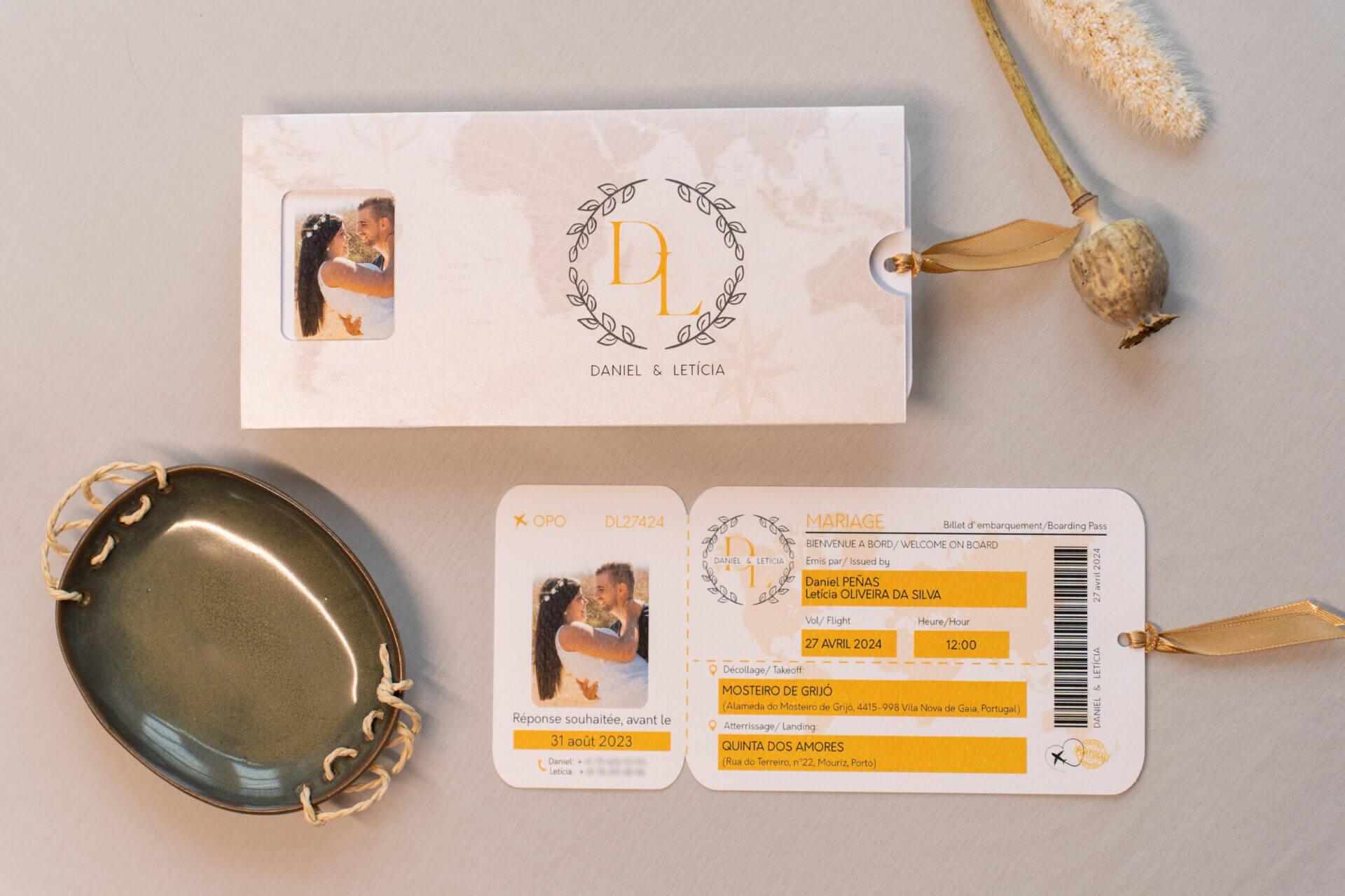 Convite Casamento Viagens Ticket - Image 2