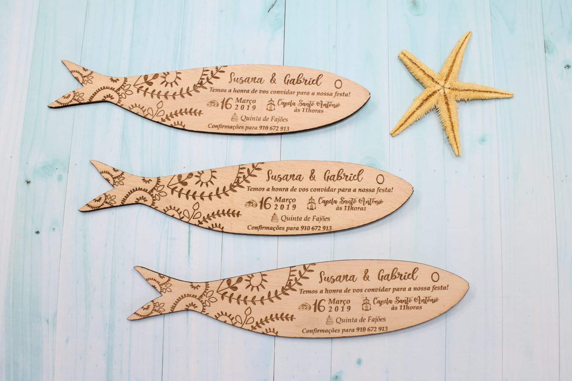Convites Casamento Sardinha Madeira