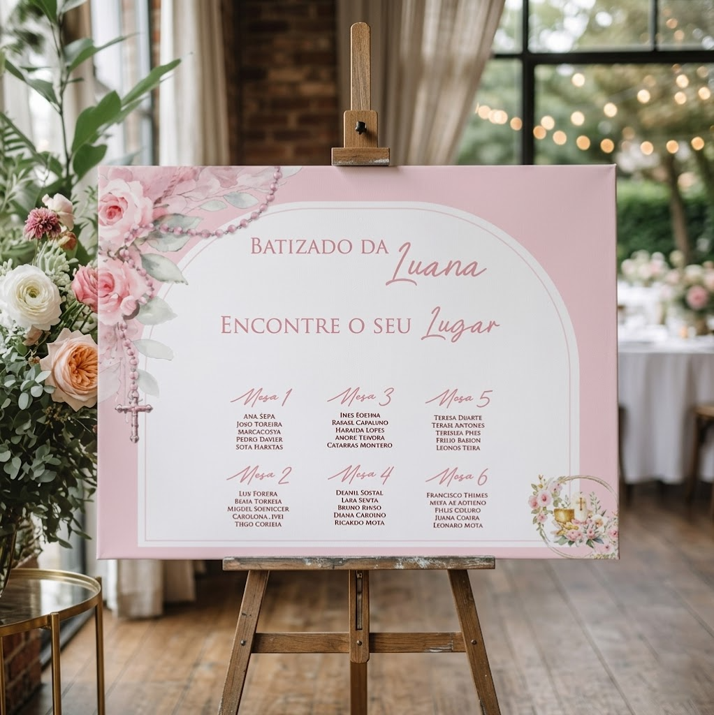 Placard Batizado Tema Minnie 1
