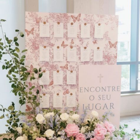 Imagem do produto Placard de Comunhão Borboleta Rosa