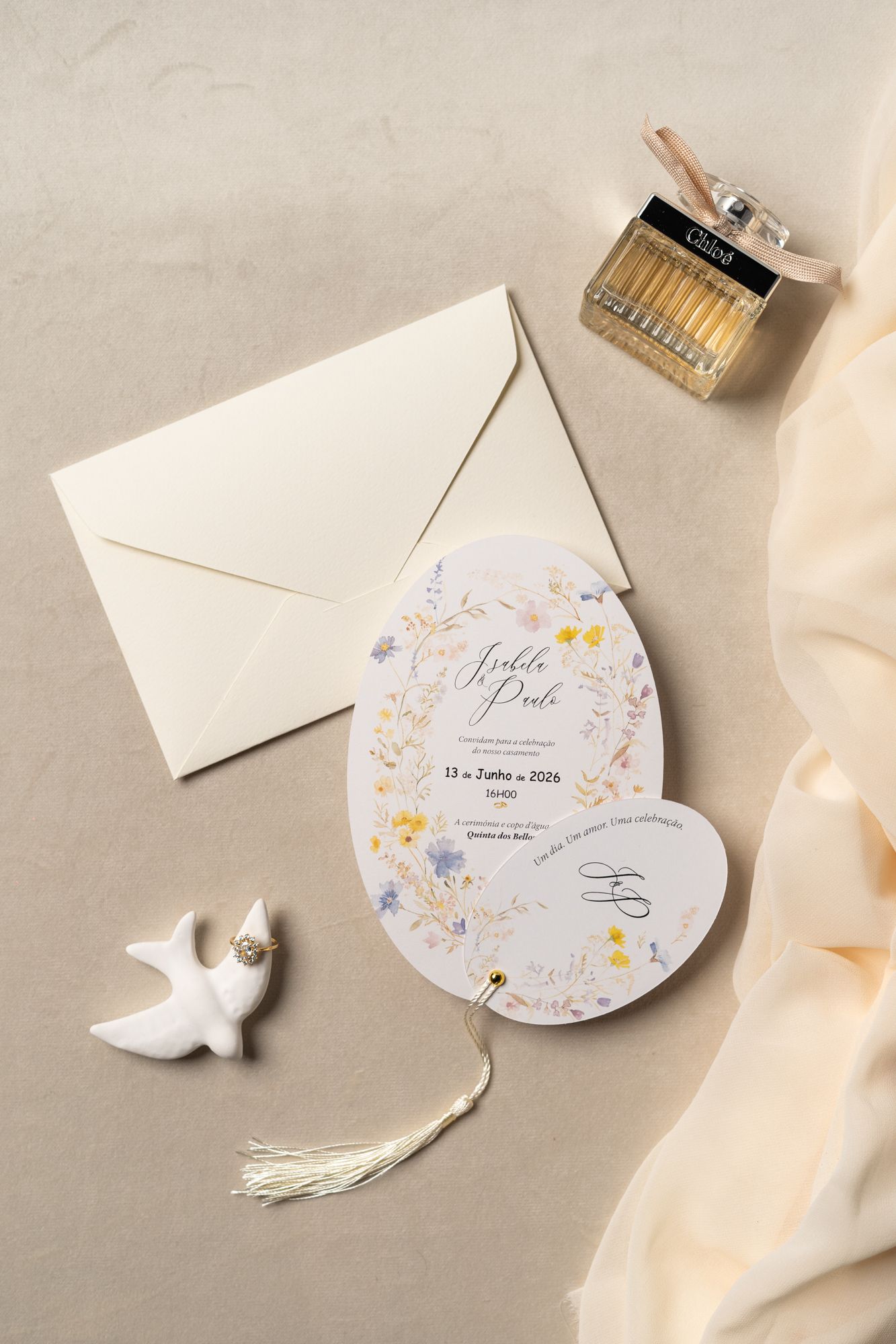 Convites Casamento Floral Kraft