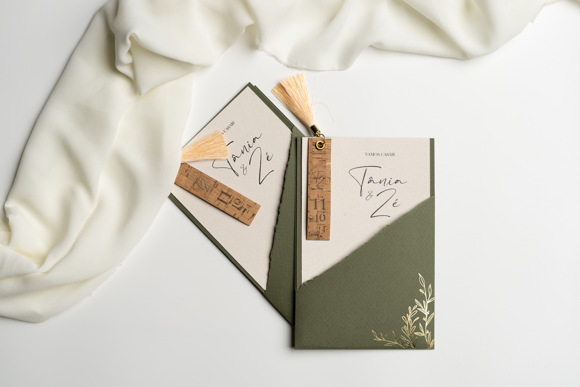 Convite de casamento elegante e rústico ao mesmo tempo