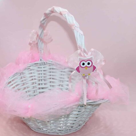 Imagem do produto Cesta Batizado Mocho Rosa-L