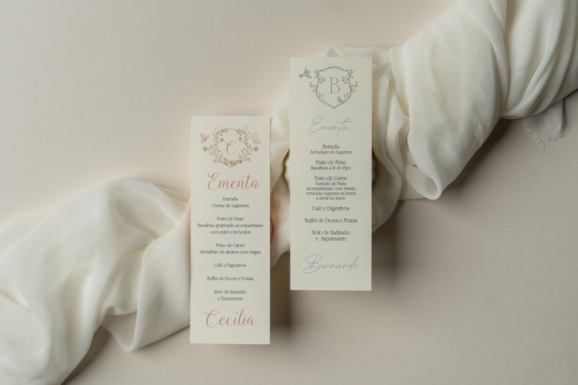 Menu Batizado Elegante e Delicado