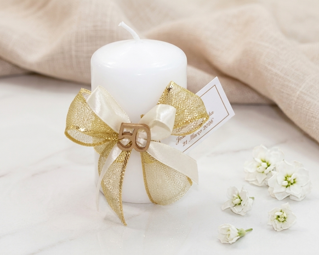 Lembrança Bodas Ouro Vela