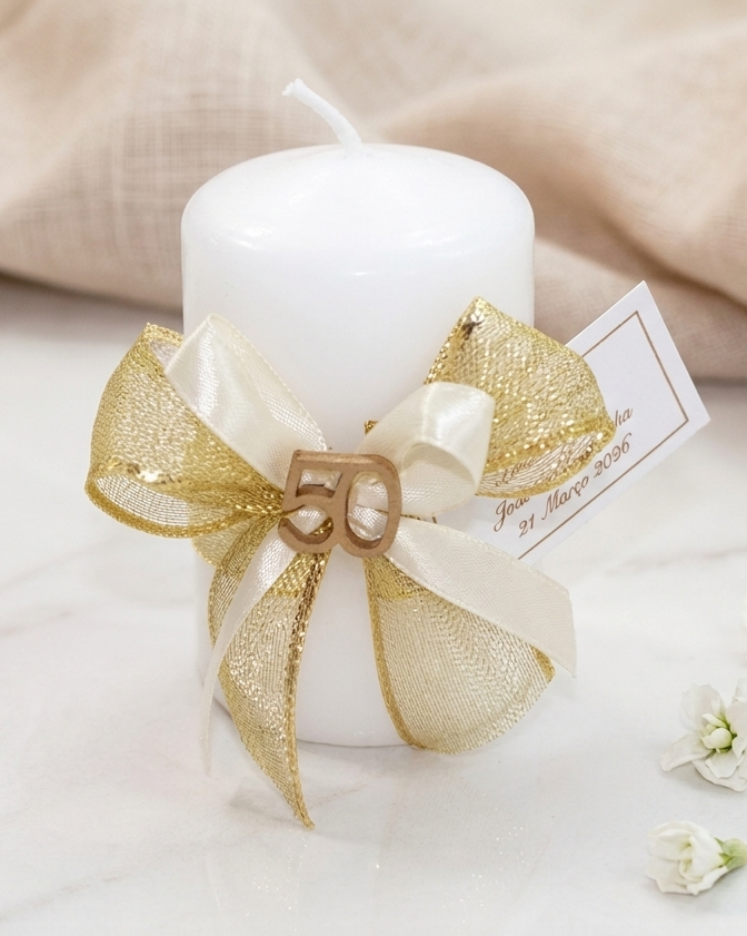 Lembrança Bodas Ouro Vela 1