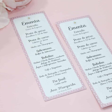 Imagem do produto Ementa Batizado Tema Margarida