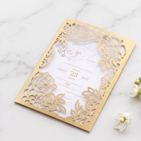 Imagem do produto Convite Bodas Ouro Florido