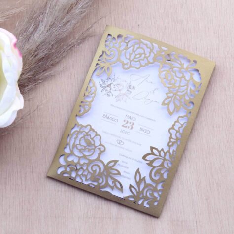 Imagem do produto Convite Bodas Ouro Florido