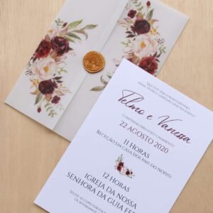 Convites Casamento Lacre Floral