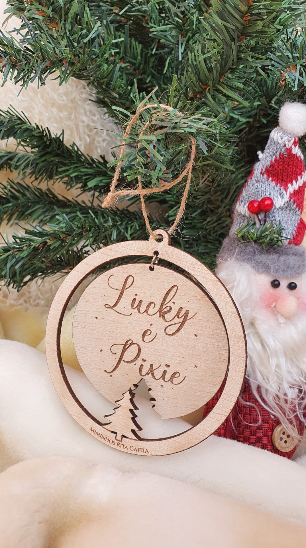 Bola Natal Personalizada Madeira
