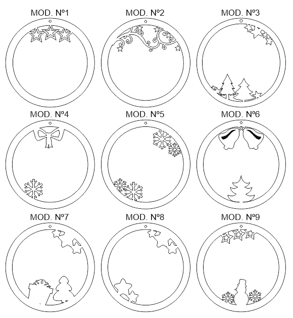 Moldes Bola Natal Personalizada