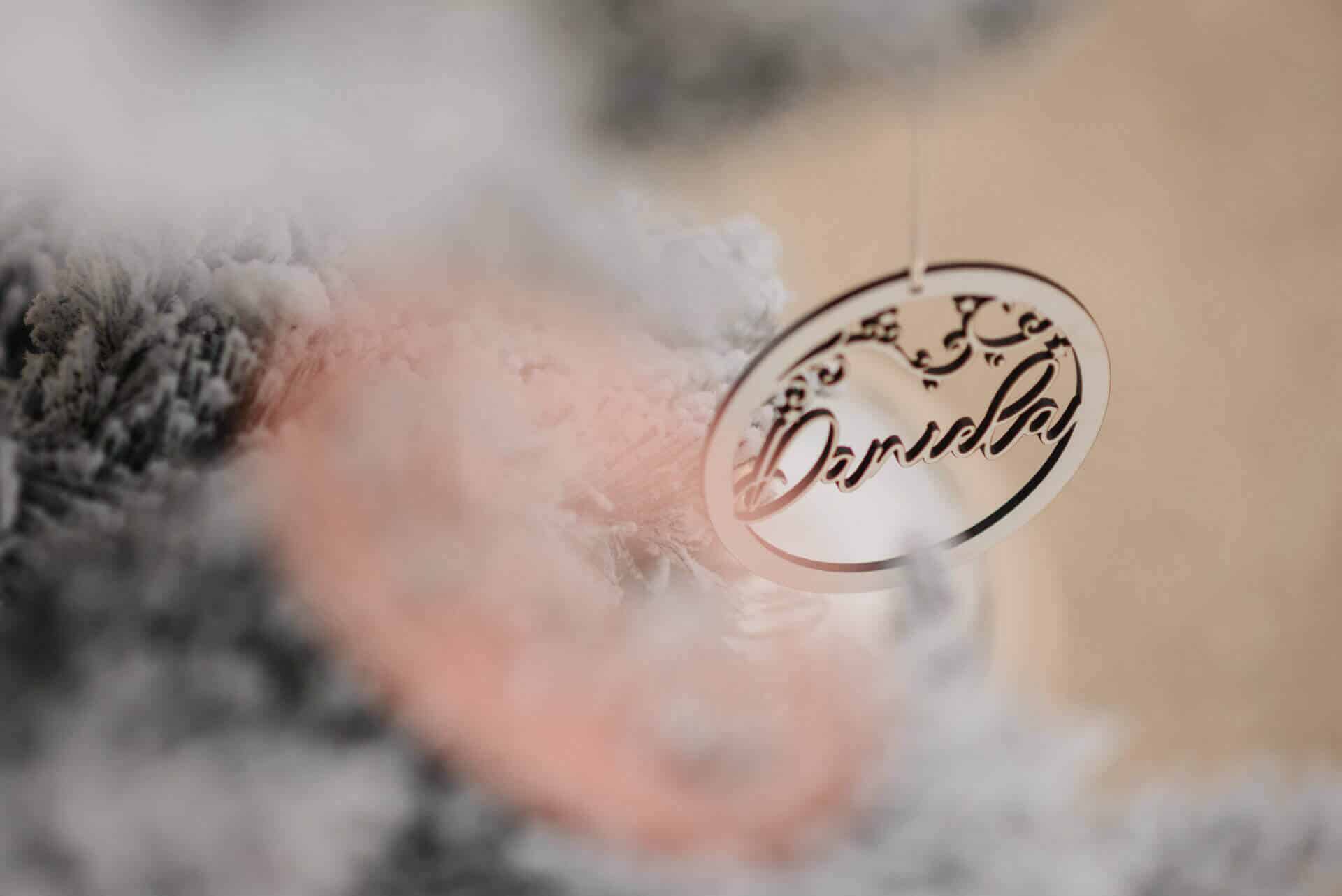 Bola MDF Branco Personalizada de Natal