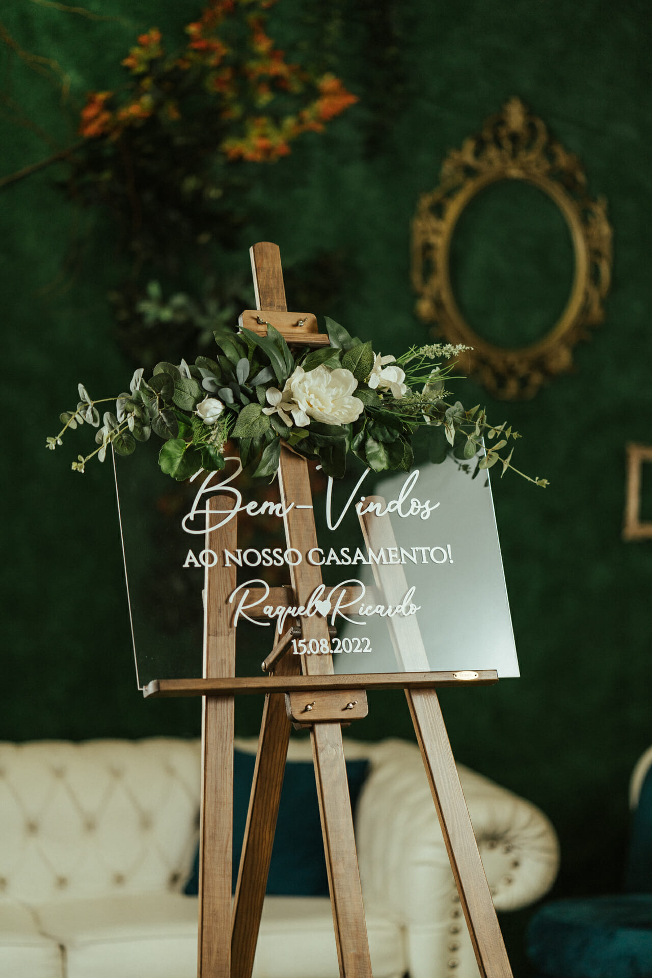 Placa Casamento Acrílico BoasVindas