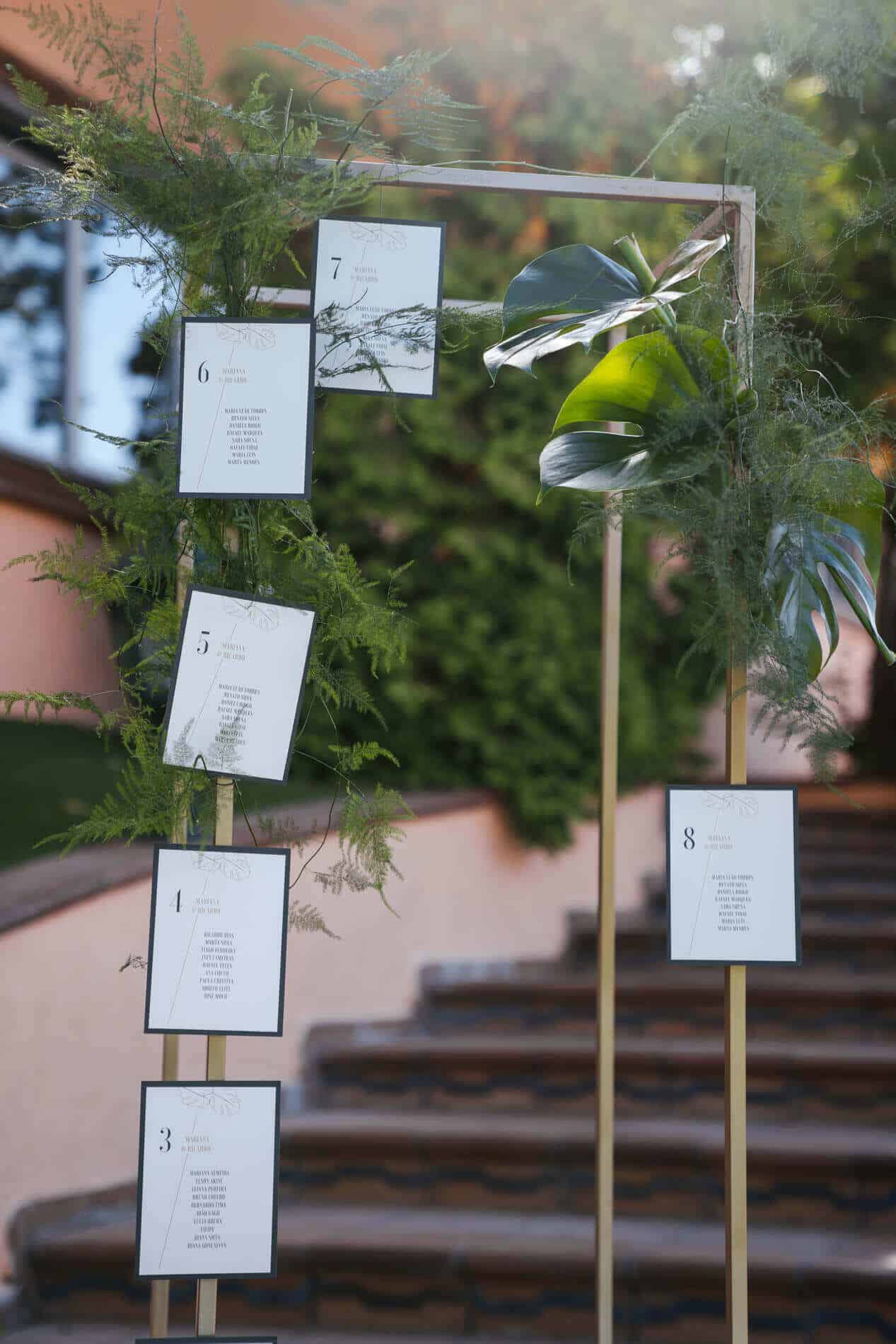 Cartões Marcação Mesa Casamento