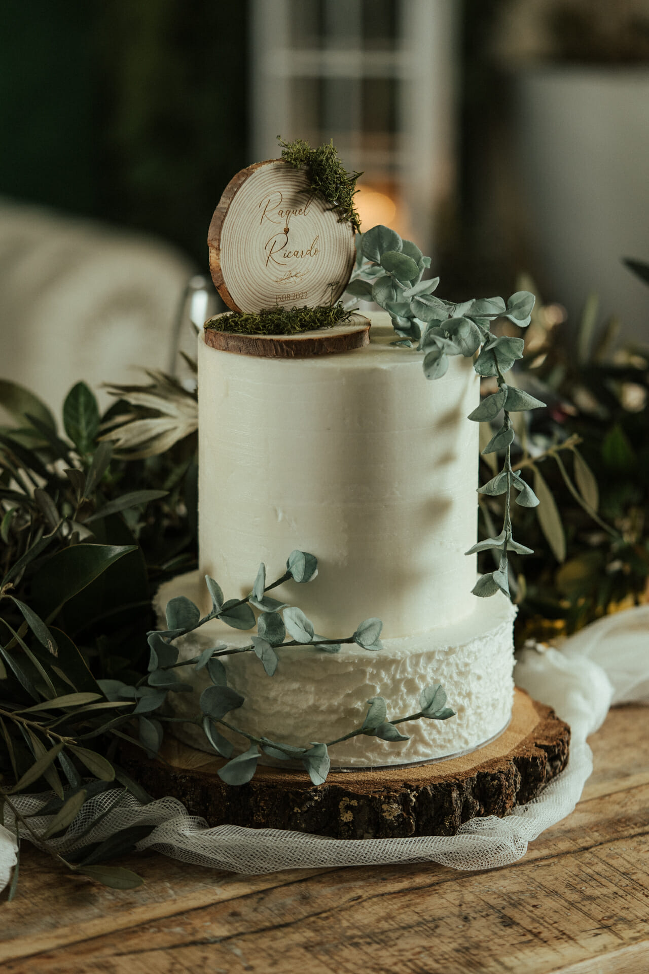 Topo Bolo Casamento Tronco