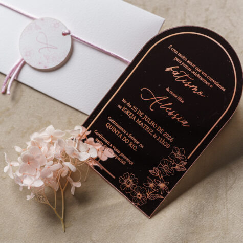 Imagem do produto Convite Batismo Acrílico Elegante