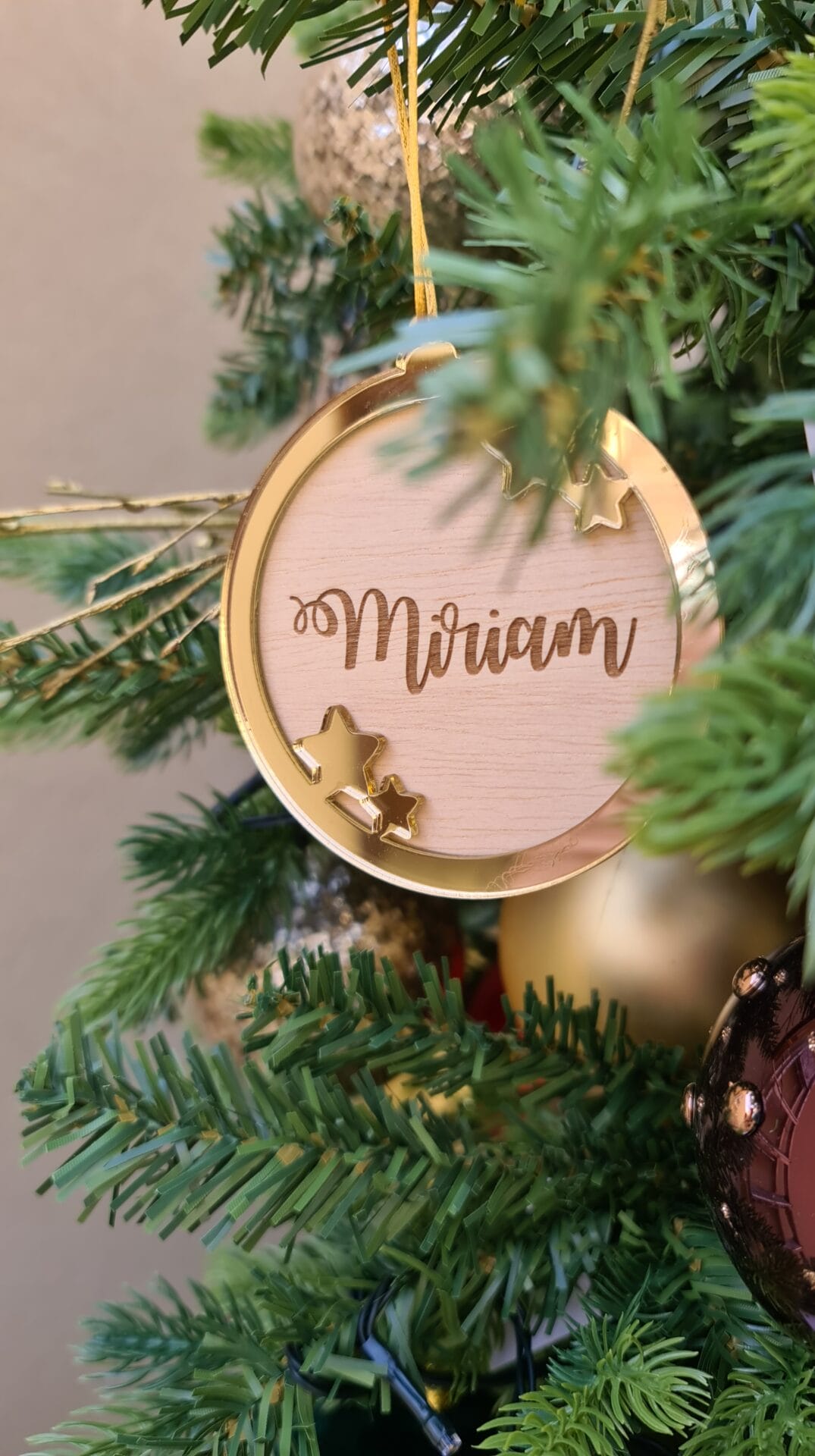 Bola Natal Personalizada Acrílico-Madeira