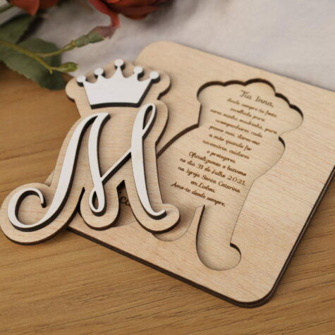 Imagem do produto Convite Padrinhos Batismo Madeira